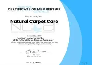 NCCA membership certificate